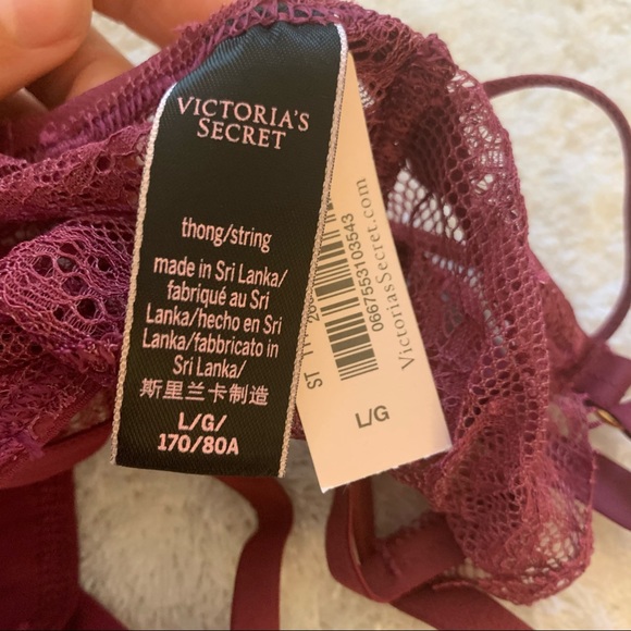 Victorias Secret Strappy Lace Maroon Thong L - Picture 5 of 8